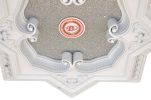 White and Silver Eight Pointed Star Chandelier Ceiling Medallion 24in