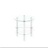 Transparent Oval glass coffee table, modern table with stainless steel leg, tea table 3-layer glass table for living room