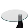 Coffee Tables 2 pcs with Round Glass Top High Gloss Black
