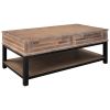 U-style Lift Top Coffee Table with Inner Storage Space and Shelf (As same As WF198291AAN)