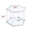 Modern Glass Coffee Table with Silver Finish Stainless Steel Frame