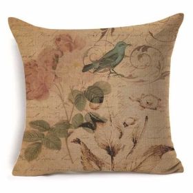 Cotton Branch With Pattern With Pillow Pillow Cover (Option: 6 Style-45x45cm)
