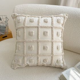 Modern Simple Embroidery Towel  Pillowcsae (Option: White Plaid Square X 45cm-Single Pillowcase)