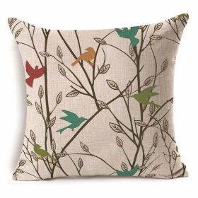 Cotton Branch With Pattern With Pillow Pillow Cover (Option: 8 Style-45x45cm)