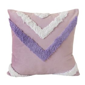 Nordic Cushion Three-dimensional Tufted Bed & Breakfast Pillowcase (Option: Shield Purple-Pillow Cover Pillow Core)