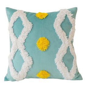 Nordic Cushion Three-dimensional Tufted Bed & Breakfast Pillowcase (Option: Bobo Blue-Pillow Cover Pillow Core)