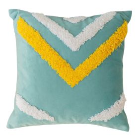 Nordic Cushion Three-dimensional Tufted Bed & Breakfast Pillowcase (Option: Shield Blue-Pillow Cover Pillow Core)