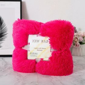 Double-side Velvet Blanket Autumn And Winter Velvet Pillow Cover (Option: Rose Red-70x50cm Pillowcase)