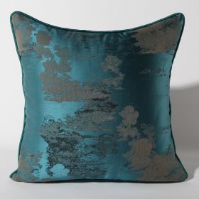 Dark Green Silver Green Sofa Pillow Cushion (Option: GoldDark Blue-Pillowcase-60x60cm)