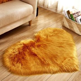 6cm Plush Carpet Fuzzy Wool Floor Mat Multicolor Heart Soft Fluffy Cozy Living Room Bedroom Aldult Child Boy Girl Fashion Lovely (Color: Brown yellow)