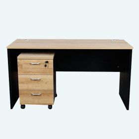 Modern office furniture latest wooden table designs office desk with movable drawers (Color: Color)