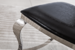 Leatherette Dining Chair with Oval Backrest Set of 2;  Stainless Steel Legs