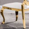 Leatherette Dining Chair with Oval Backrest Set of 2;  Stainless Steel Legs. Size: 22'Lx26"Dx44"H