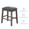 3 Piece Dining Table with Padded Stools, Table Set with Storage Shelf
