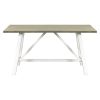 6 Piece Dining Table Set Wood Dining Table and chair Kitchen Table Set with Table;  Bench and 4 Chairs;  Rustic Style; White+Gray