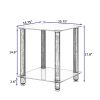 1-Piece Side Table ;  2-Tier Space End Table ; Modern Night Stand;  Sofa table;  Side Table with Storage Shelve