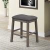 3 Piece Dining Table with Padded Stools, Table Set with Storage Shelf