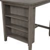 3 Piece Dining Table with Padded Stools, Table Set with Storage Shelf