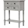 Narrow Console Table, Slim Sofa Table with Three Storage Drawers and Bottom Shelf for Living Room, Easy Assembly
