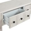 Rustic Entryway Console Table, 60" Long with two Different Size Drawers and Bottom Shelf for Storage