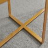 Minimalism rectangle coffee table,Golden metal frame with tempered glass tabletop