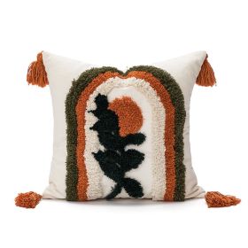 Loop Velvet Embroidered Sofa Cushion Cover (Option: Flower Sea Sunset-45X45cm)