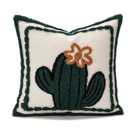Loop Velvet Embroidered Sofa Cushion Cover (Option: Cactus-45X45cm)