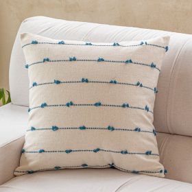 Home Fashion Simple Cotton Blype Sofa And Bed Cushions Pillow Cover (Option: Peacock Blue-45x 45cm Pillowcase Only)